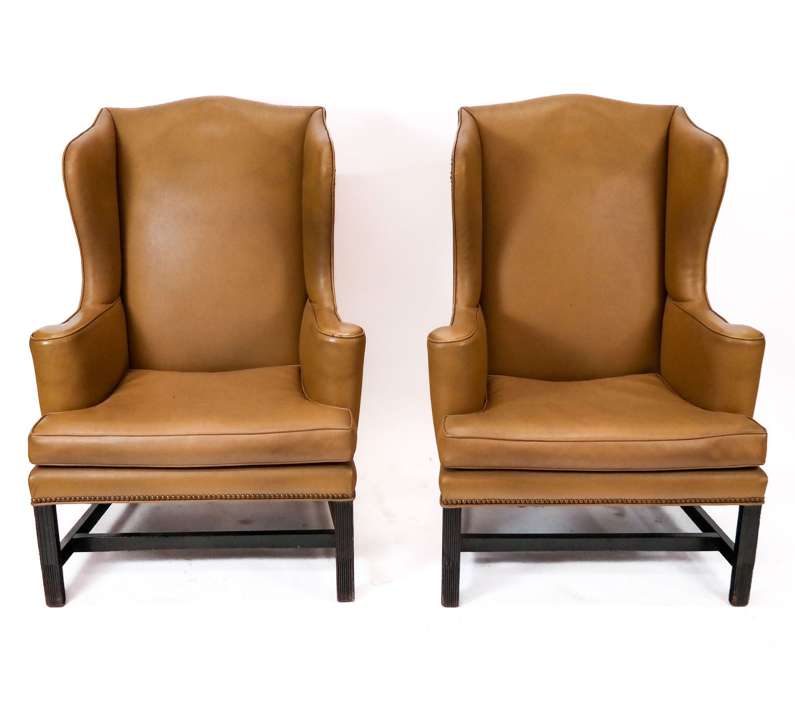 Two Faux Leather Wing Chairs (1 of 7)