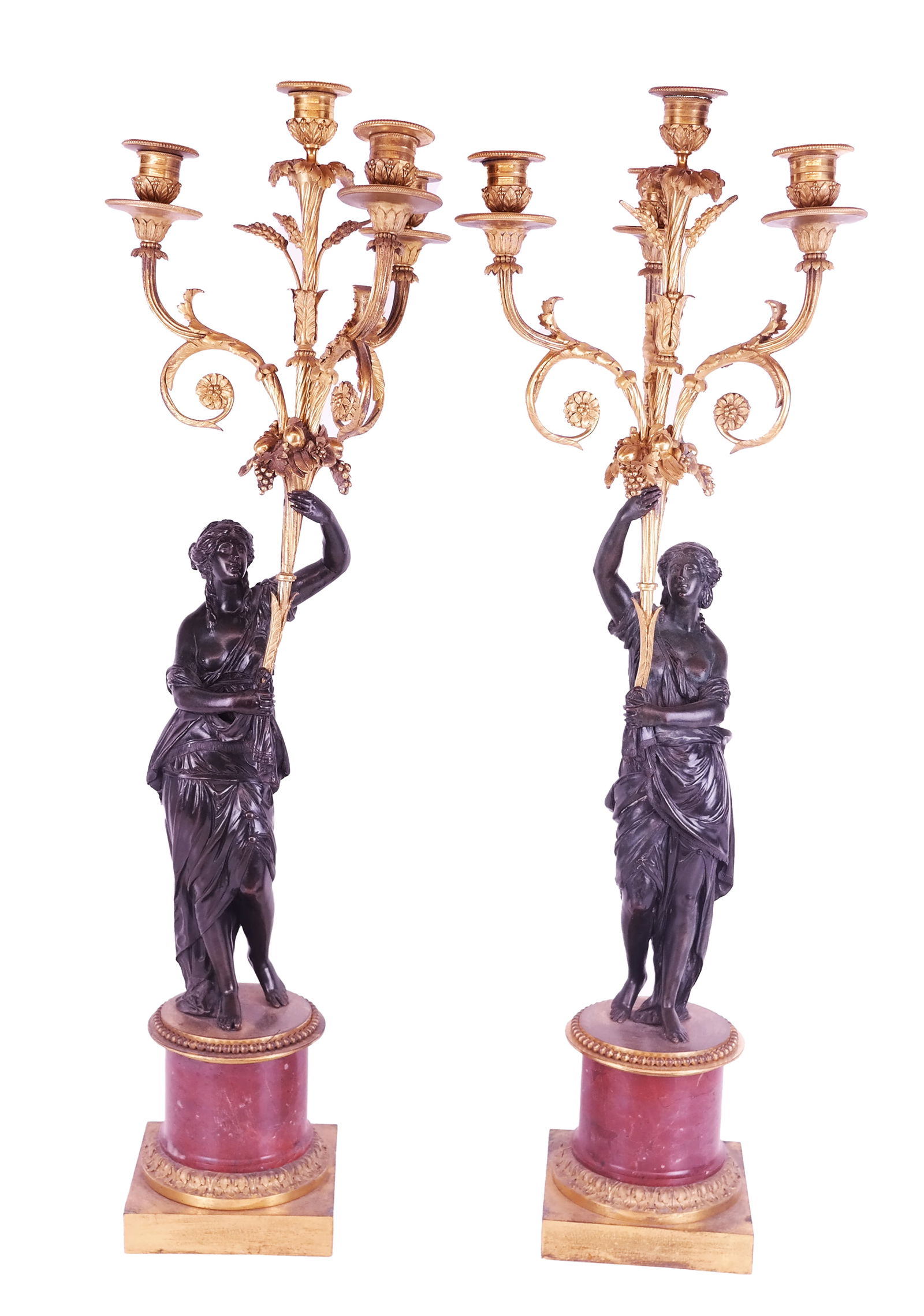 Pair Of French Bronze Figural Candelabra (1 of 13)