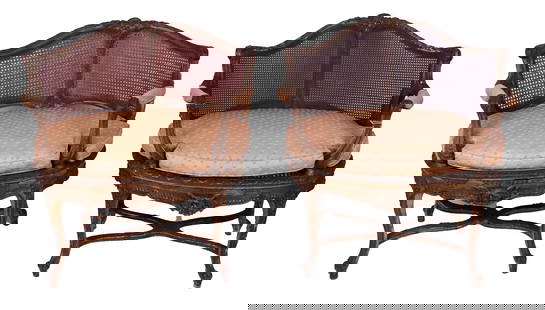 Pair of Louis XV Caned Marquise Chairs