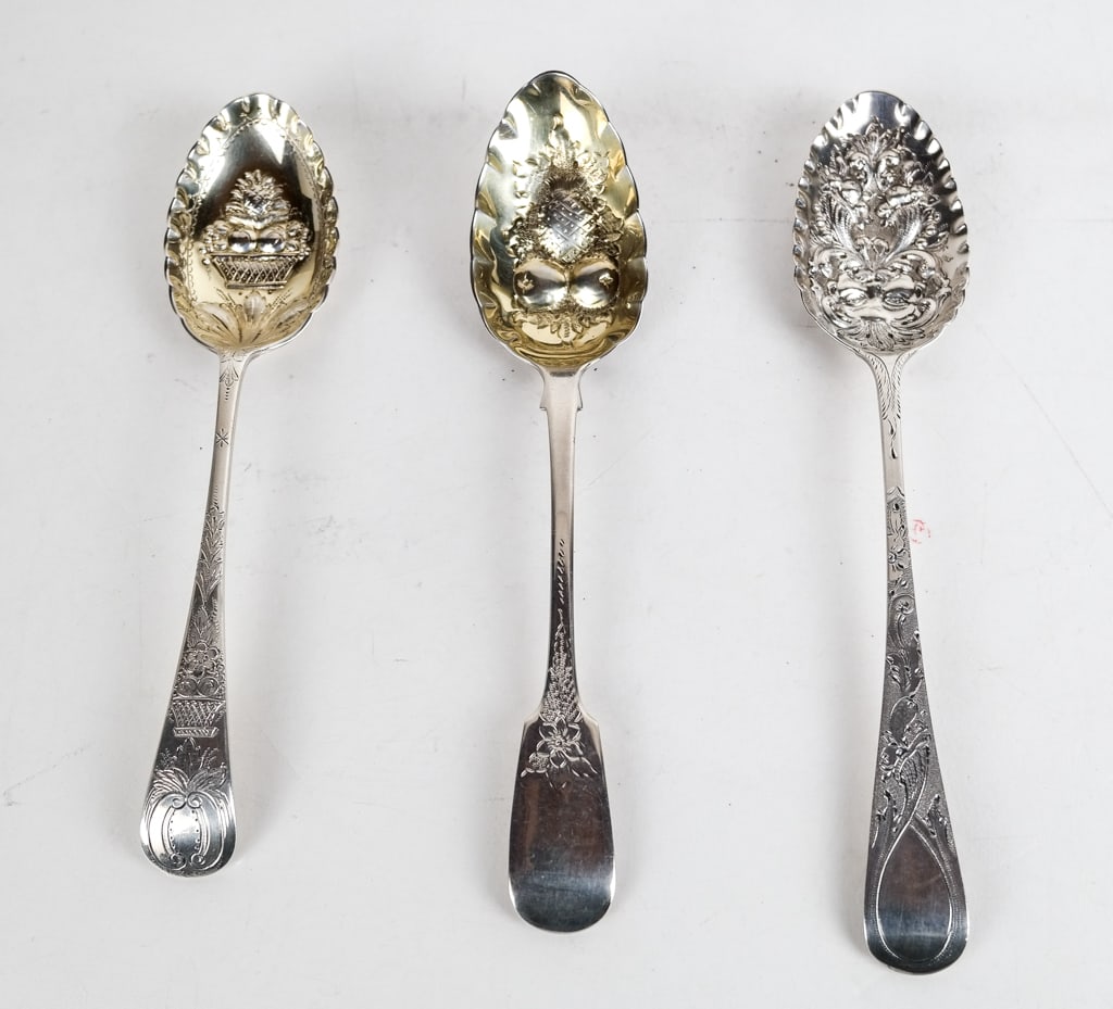 Three English Silver Berry Spoons (1 of 12)