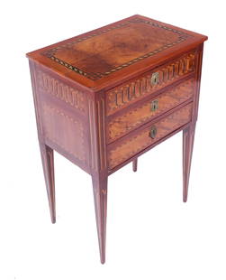 Italian Walnut and Olivewood Inlaid Petite Commode