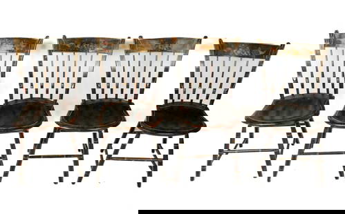 Set Of American Stenciled Side Chairs
