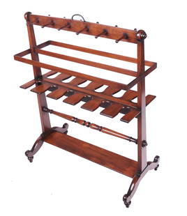 George IV Mahogany Boot and Whip Rack, 19th C.