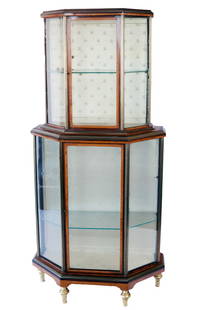 Regency Amboyna, Rosewood & Brass Vitrine