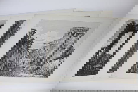 Luigi ROSSINI: Three B&W Architectural Engravings