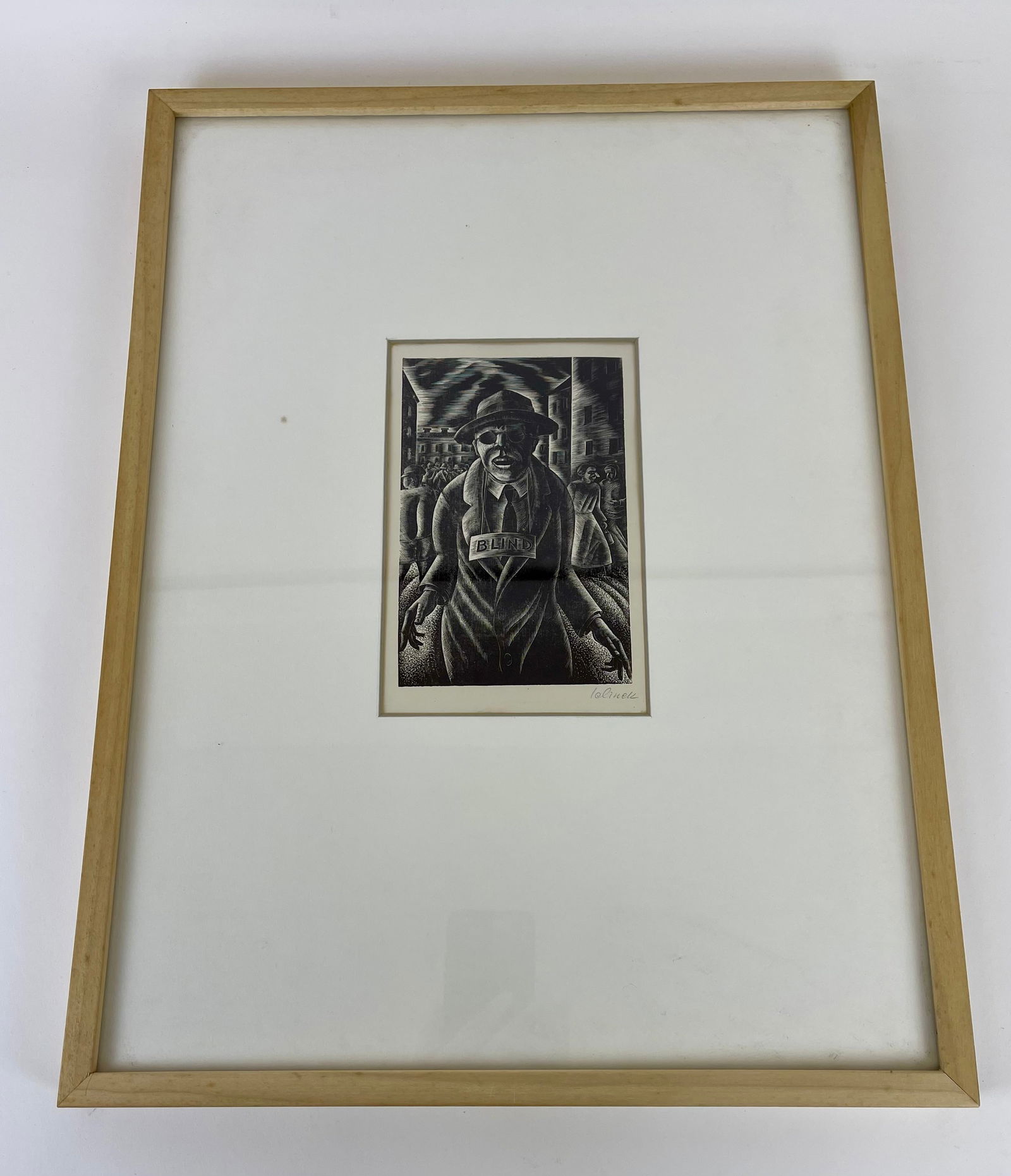 Hans JELINEK: "The Blind" - Signed Woodcut Engrav. (1 of 7)