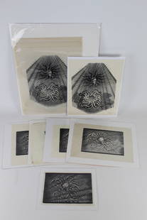 Hans JELINEK: Skulls - 17 Woodcut Engravings
