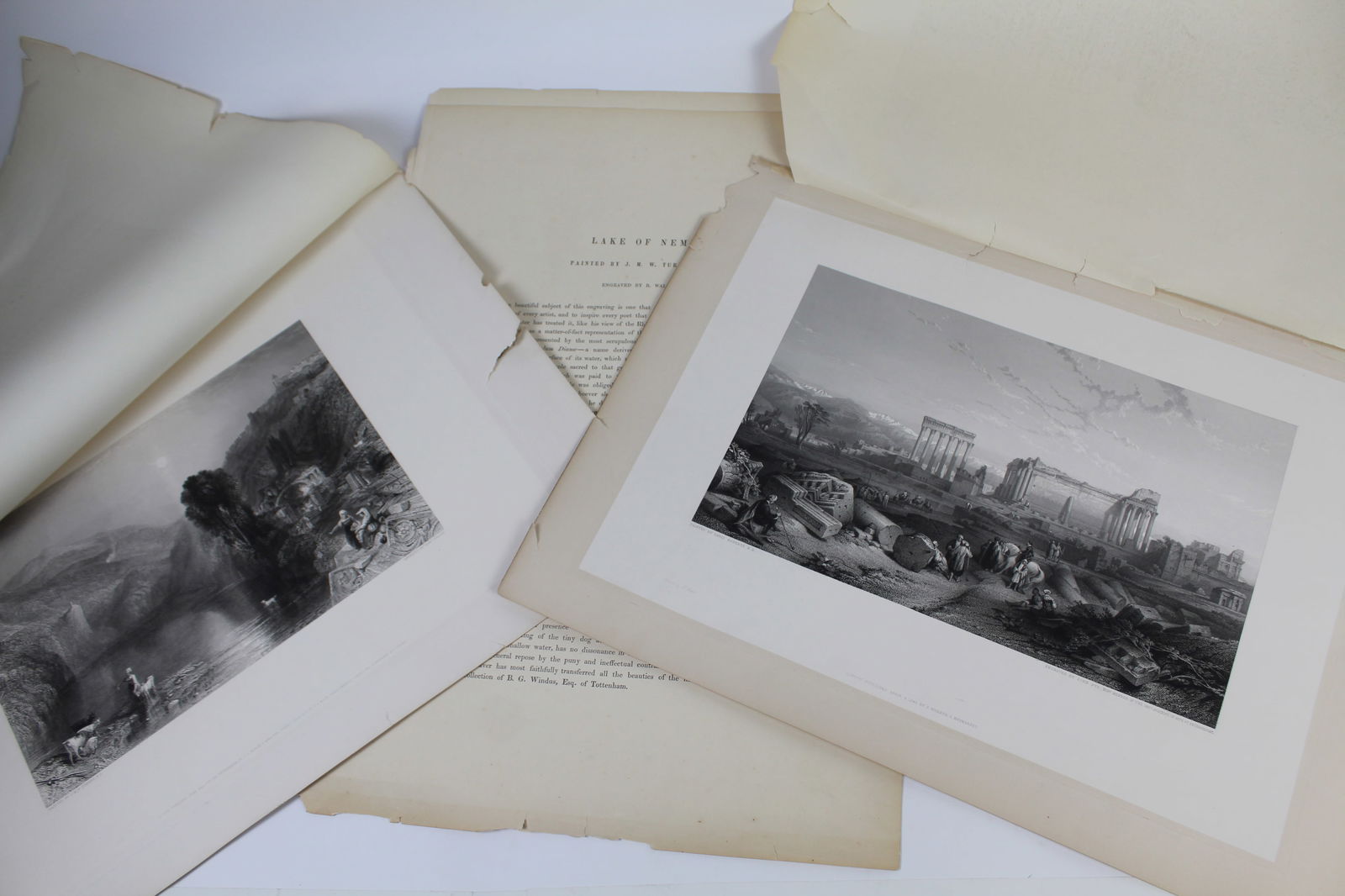 TURNER & ROBERTS: Two Black & White Engravings (1 of 20)