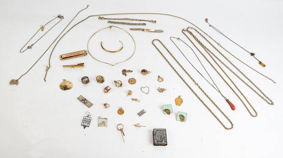 Assorted Gold and Metal Jewelry and Fragments