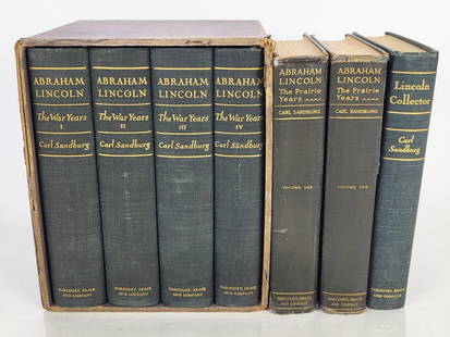 Collection of Carl Sandburg Books on Abraham Lincoln