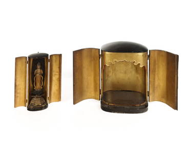 Two Japanese Miniature Buddhist Shrines or Zushi