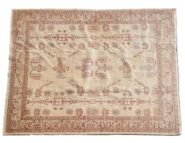 Large Cream Colored Oriental Oushak Design