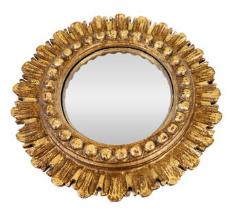 Gilt-Decorated Convex Mirror
