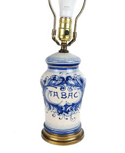Delftware Blue & White Porcelain Lamp