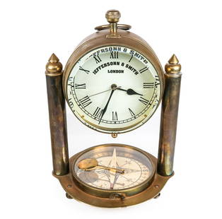 English Brass Table Clock