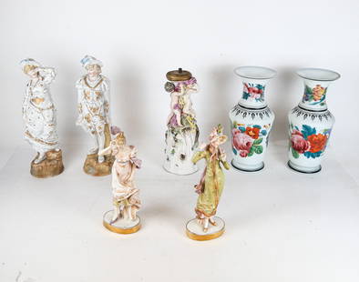 Porcelain And Glass Decorative Group (7)