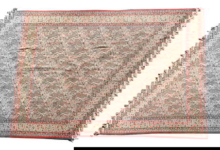 Red Paisley Shawl Printed Rug