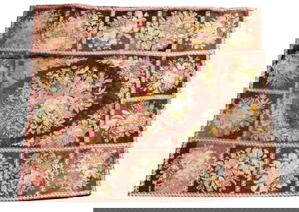 Floral Needlepoint Rug or Tapestry