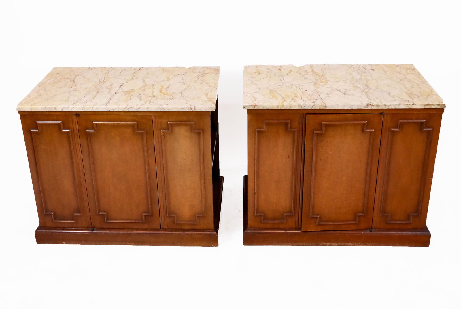 Pair Mid-Century Modern Marble Topped End Tables (1 of 10)