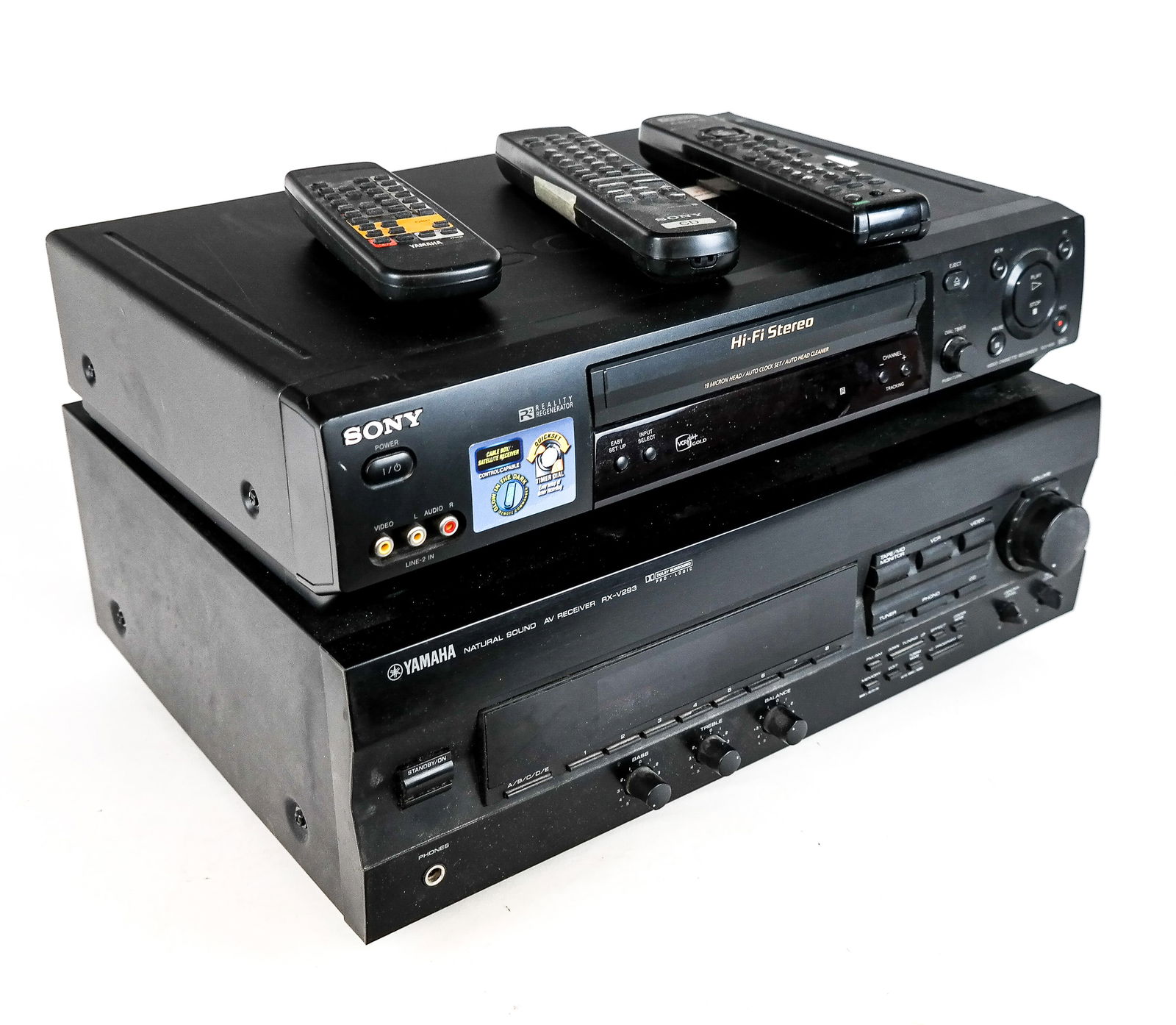 A Yamaha AV Reciever and a Sony Cassette Recorder (1 of 11)