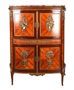 Louis XVI Parquetry and Bronze Cabinet
