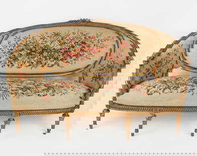 Louis XVI Giltwood and Aubusson Settee