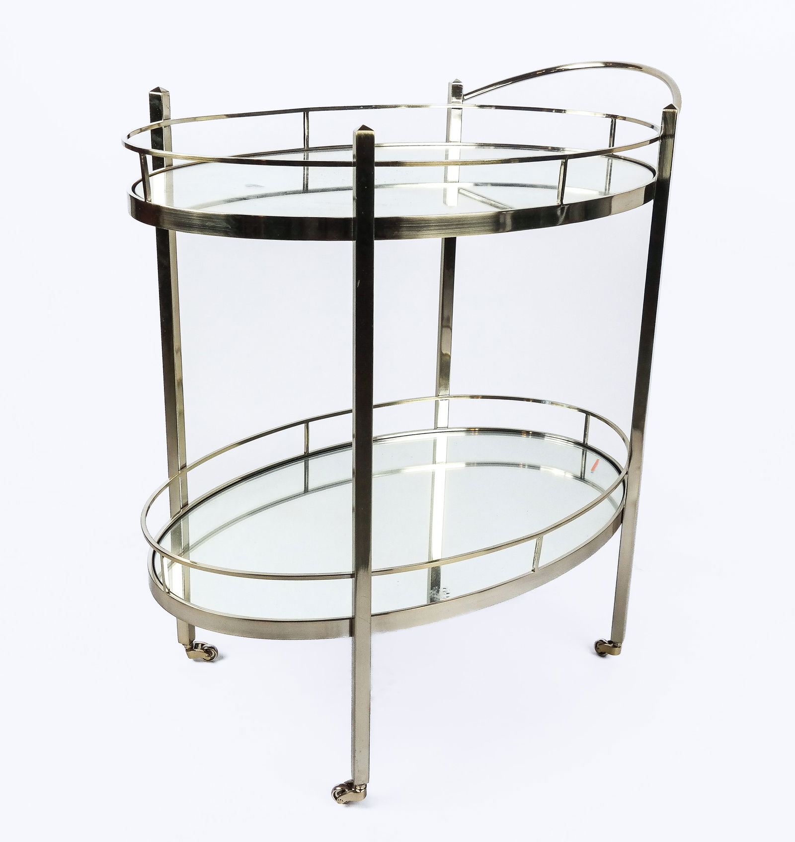 Bernardt Brass and Mirror Two Tier Bar Cart (1 of 9)