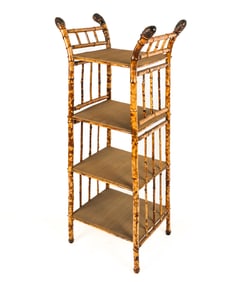 Victorian Burnt Bamboo Etagere