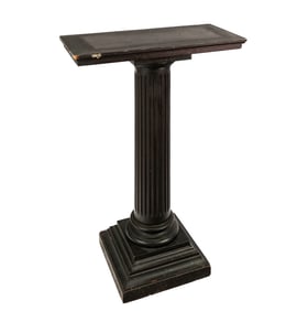 Carved and Ebonized Wood Pedestal
