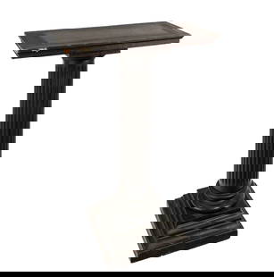 Carved and Ebonized Wood Pedestal