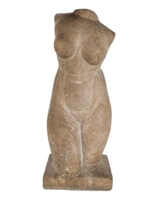 Carved Stone Female Torso