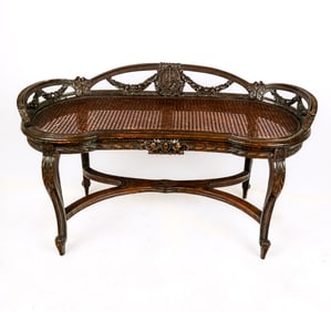 Louis XV Carved and Caned Loveseat