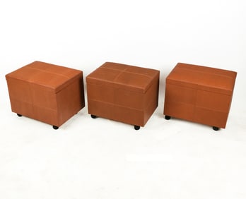 Three Mobile File Ottomans