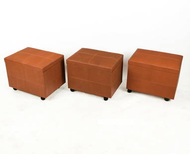 Three Mobile File Ottomans