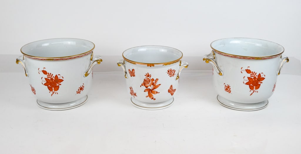 Herend Three Porcelain Cachepots (1 of 13)