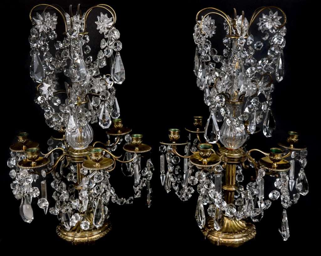 Pair Louis XVI Crystal Girandoles (1 of 12)