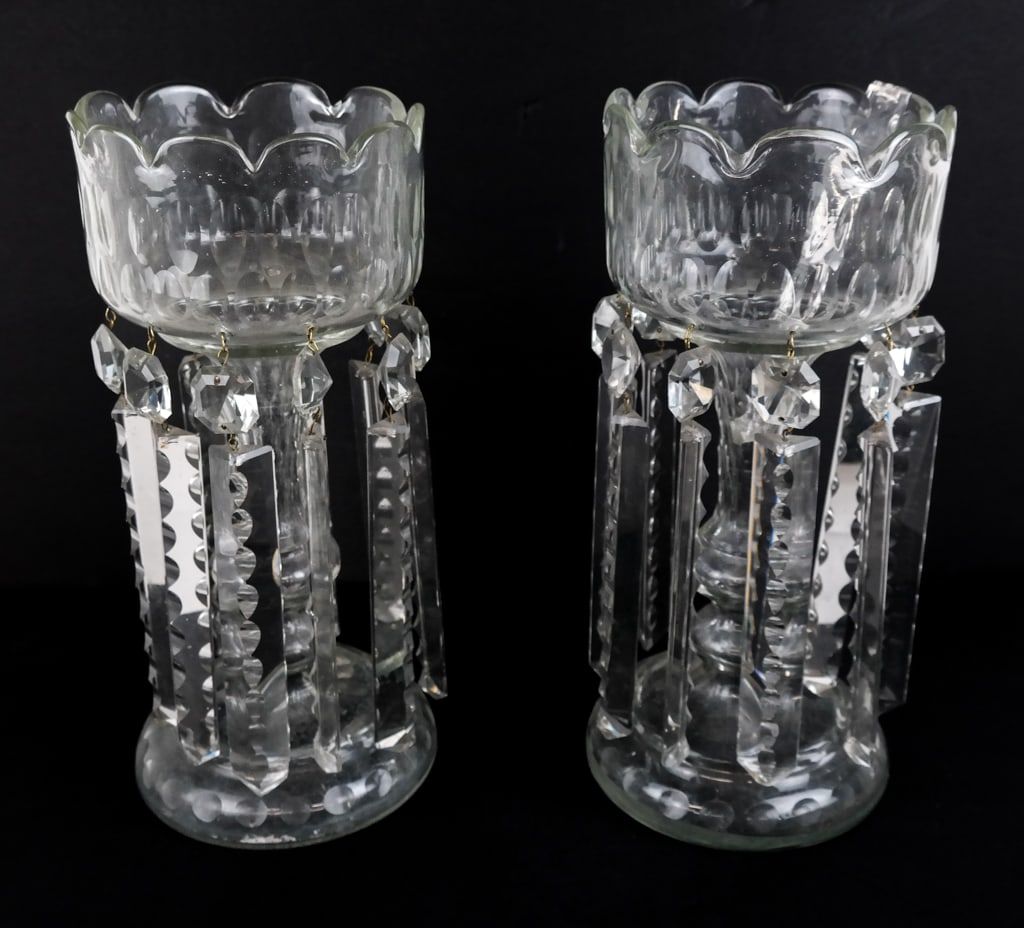 Pair Cut Crystal Mantel Lusters (1 of 9)