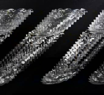 Pair Cut Crystal Mantel Lusters