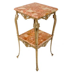 Italian Gilt and Marble Two Tier Table
