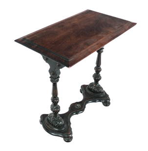 Carved Walnut Side Table