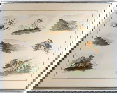 CHARLTON-RAFALSKY: Landscapes - Pencil & W/C