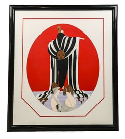 Manner of ERTE: Woman In Robe - Serigraph