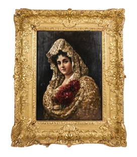 Juan Antonio GONZALEZ: Spanish Woman, Oil Painting