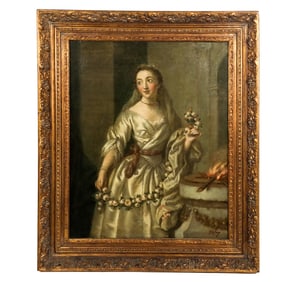 L. CORTNEY: Portrait Of Bride - Oil Painting