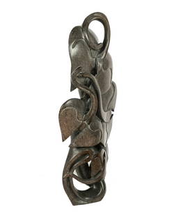 Carved Stone Foliate Sculpture