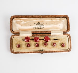 Collection of Antique French Enamel Shirt Studs