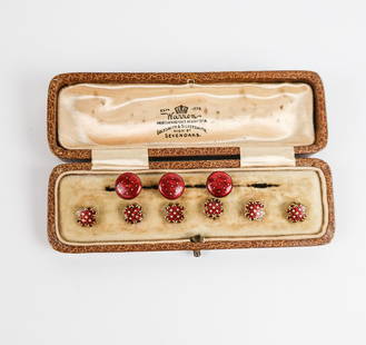 Collection of Antique French Enamel Shirt Studs