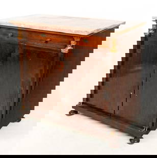 Empire Mahogany Marble Top Chest/Server/Dessert