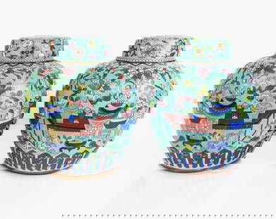 Pair of Chinese Cloisonne Ginger Jars