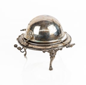 .900 Silver Revolving Butter/Caviar Dish